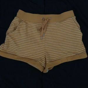 Striped Yellow forever 21 shorts